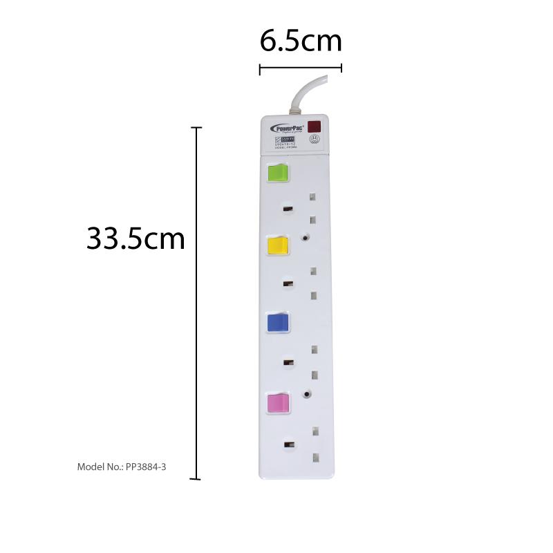 Extension Cord, Extension Socket, Power Cord, Power Extension 3 Metre 4 way (PP3884-3)