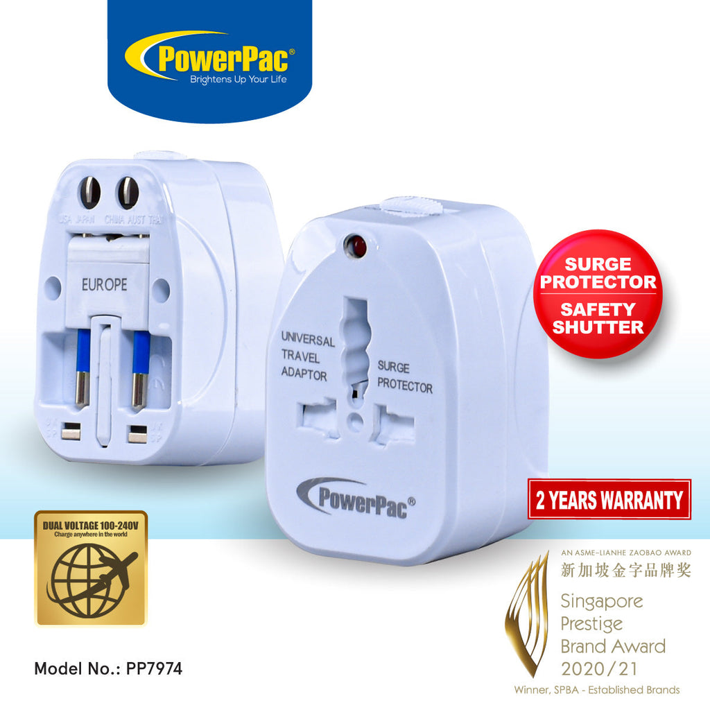 Universal Travel Adapter – Multi Sockets & Plugs, Neon LED, PP7974