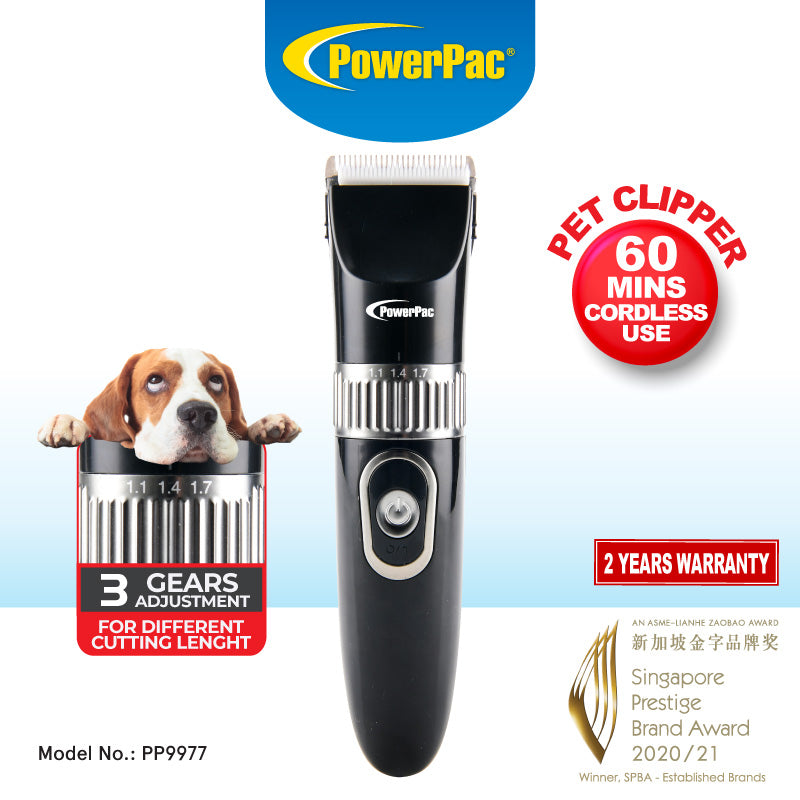 Rechargeable Pet Hair Cutter, Waterproof USB Pet Clipper (PP9977)