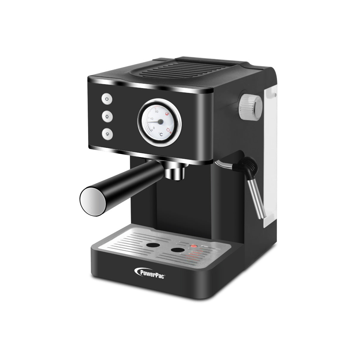 1.2L Coffee Maker High Pressure Water Tank, Coffee Machine Espresso Coffee Machine with Milk Frothing (PPCM331) Black