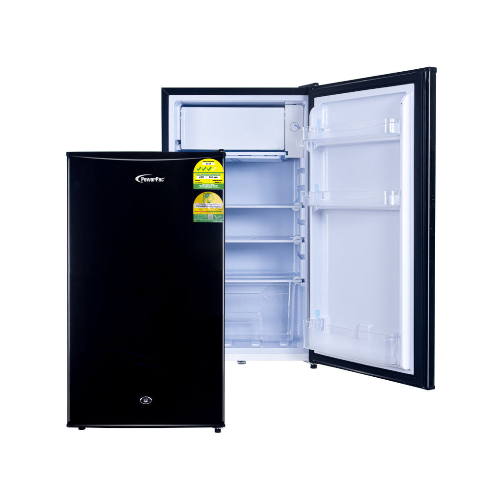 [CLIMATE VOUCHER $400] 105L Bar Fridge with Lock, sizable, shelves, crisper, anti-bac Carbon Filter, optimal door seal, built-in Freezer, black, PPF105BK