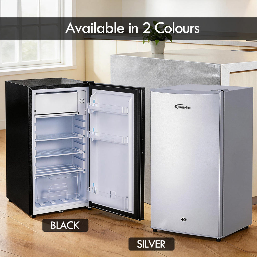 [CLIMATE VOUCHER $400] 105L Bar Fridge with Lock, sizable, shelves, crisper, anti-bac Carbon Filter, optimal door seal, built-in Freezer, black, PPF105BK