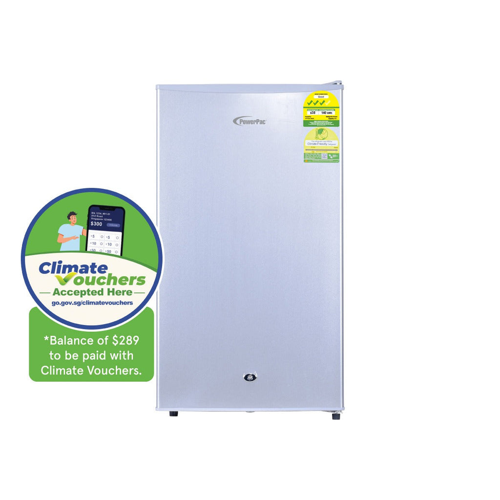 [CLIMATE VOUCHER $400] 105L Bar Fridge with Lock, White , PPF105WH