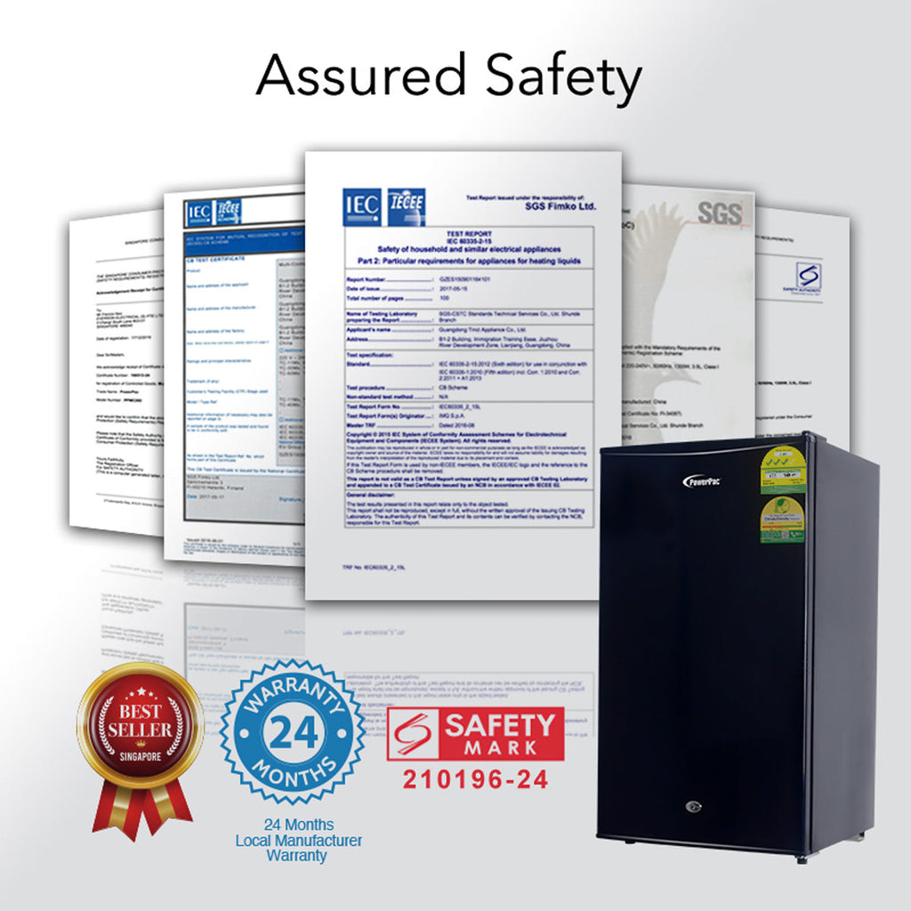 [CLIMATE VOUCHER $400] 105L Bar Fridge with Lock, White , PPF105WH