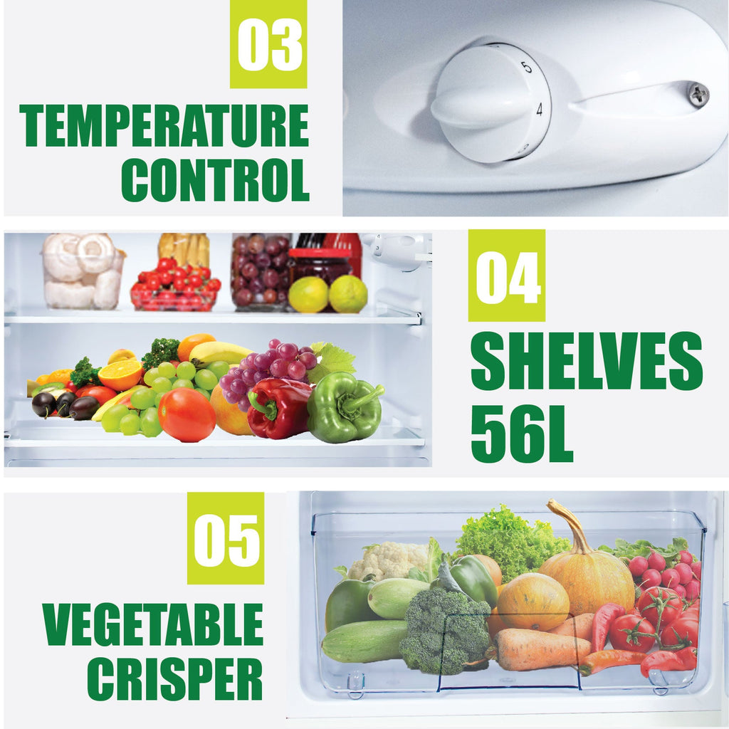 [CLIMATE VOUCHER $400] 71L 2 Door Mini Fridge + Freezer, shelves, crisper, anti-bac Carbon Filter, optimal door seal, Freezer temp < -18°C, silver, PPF85