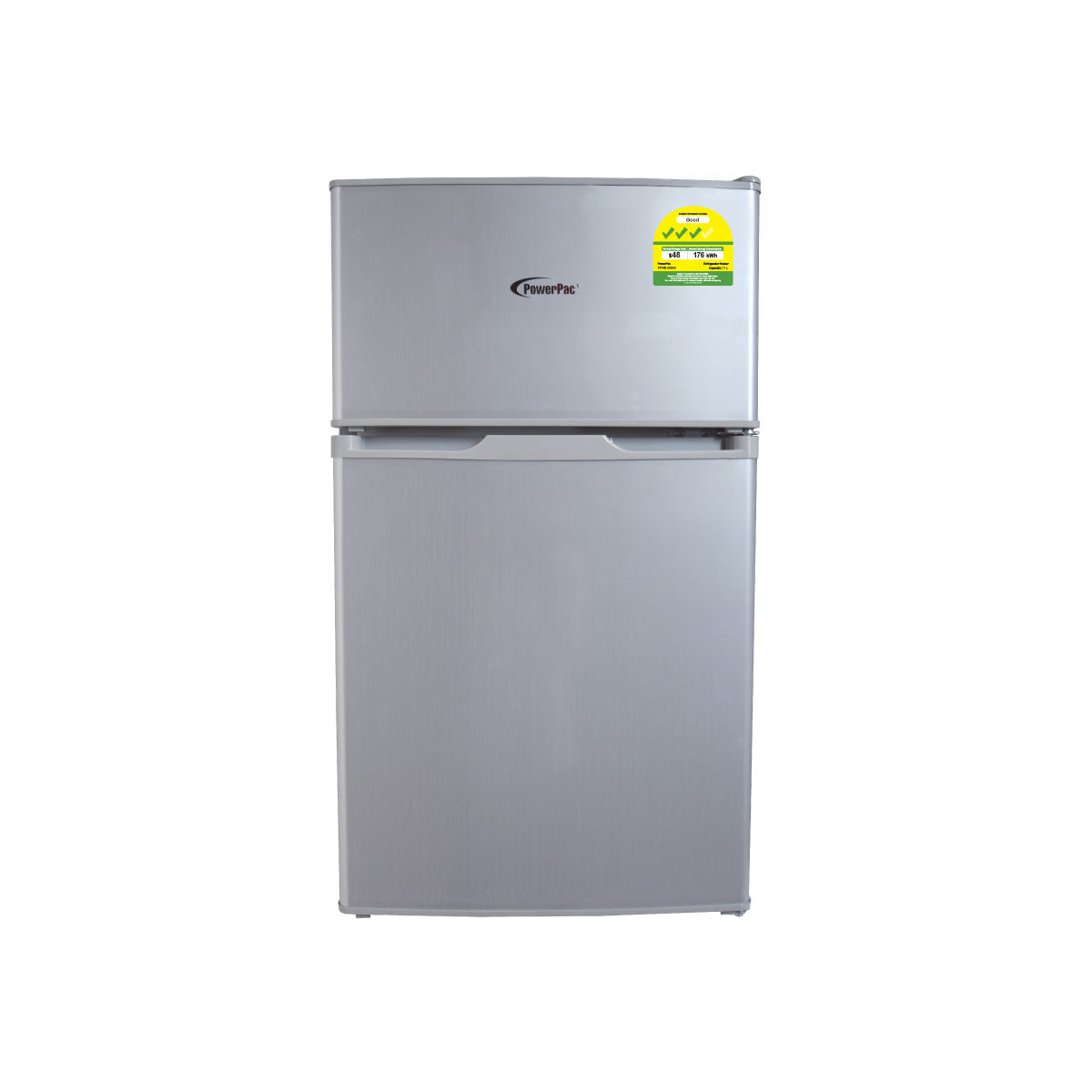 [CLIMATE VOUCHER $400] 71L 2 Door Mini Fridge + Freezer, shelves, crisper, anti-bac Carbon Filter, optimal door seal, Freezer temp < -18°C, silver, PPF85