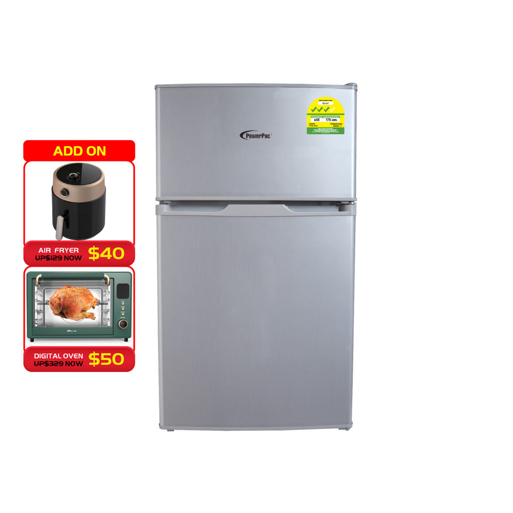 [CLIMATE VOUCHER $400] 71L 2 Door Mini Fridge + Freezer, shelves, crisper, anti-bac Carbon Filter, optimal door seal, Freezer temp < -18°C, silver, PPF85