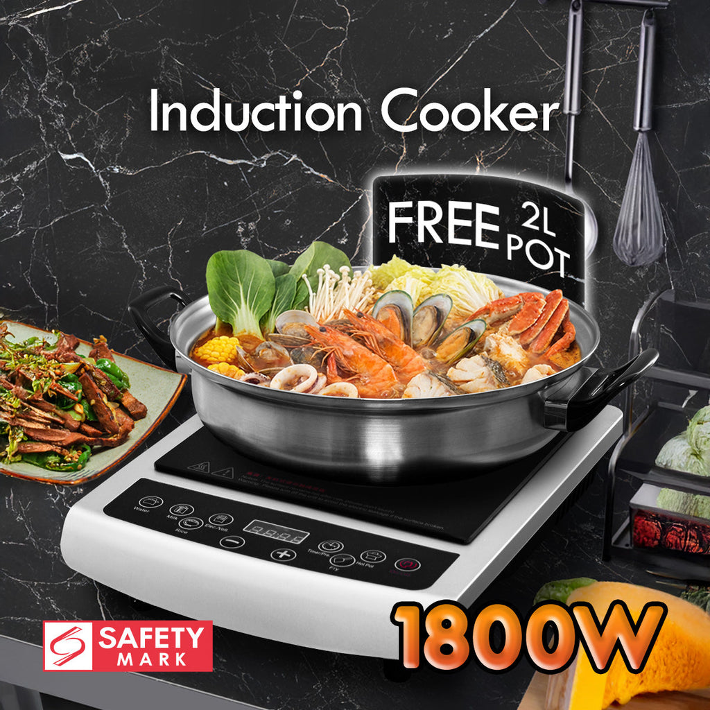 Induction Cooker Steamboat with Stainless Steel Pot + Stainless Steel YuanYang pot (PPIC848+ YY Pot)