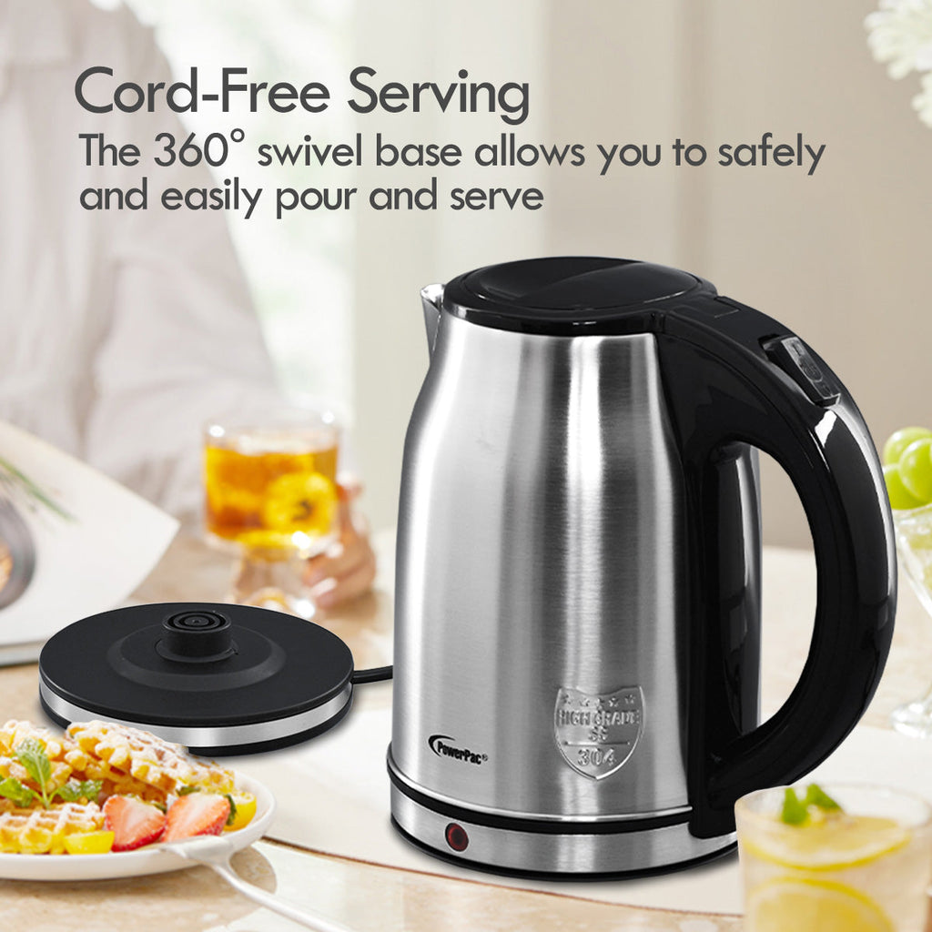 Electric Kettle, Cordless Kettle Jug 1.8L Stainless Steel (PPJ2003)