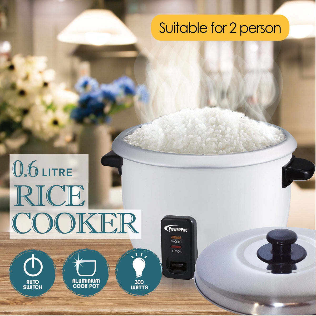 0.6L Rice Cooker with Aluminium inner pot  (PPRC2) Green
