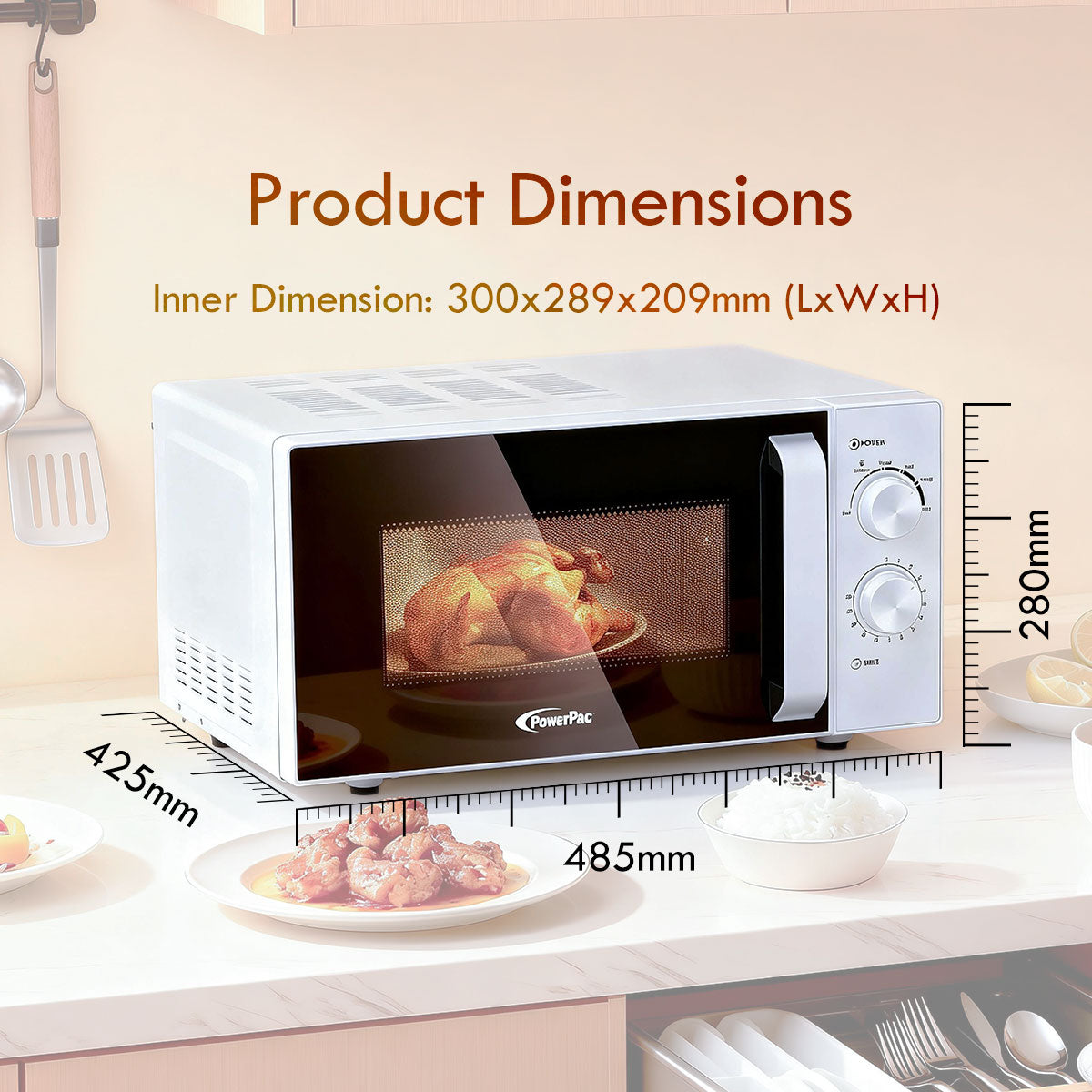 Microwave oven 25L With 4 Power Level and Defrost Function (PPT725BK)