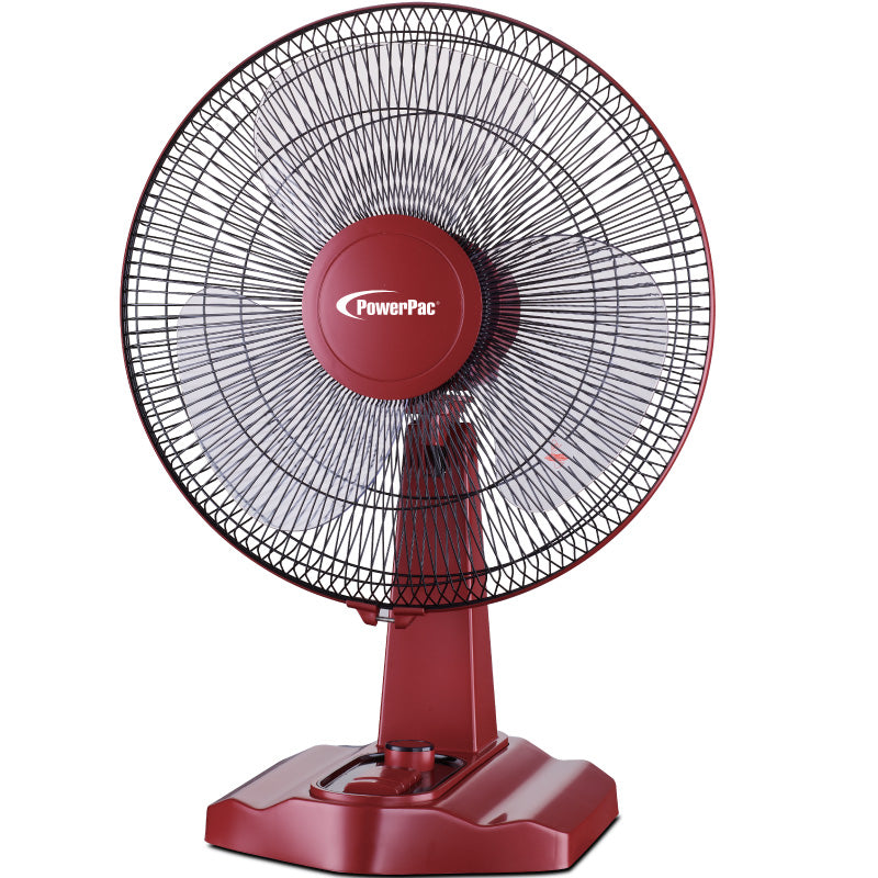 16" Desk Fan – High Velocity, Adjustable Tilt, Oscillation, Timer, Durable, Overheat Protection, 3-Speed, red, PPTF16