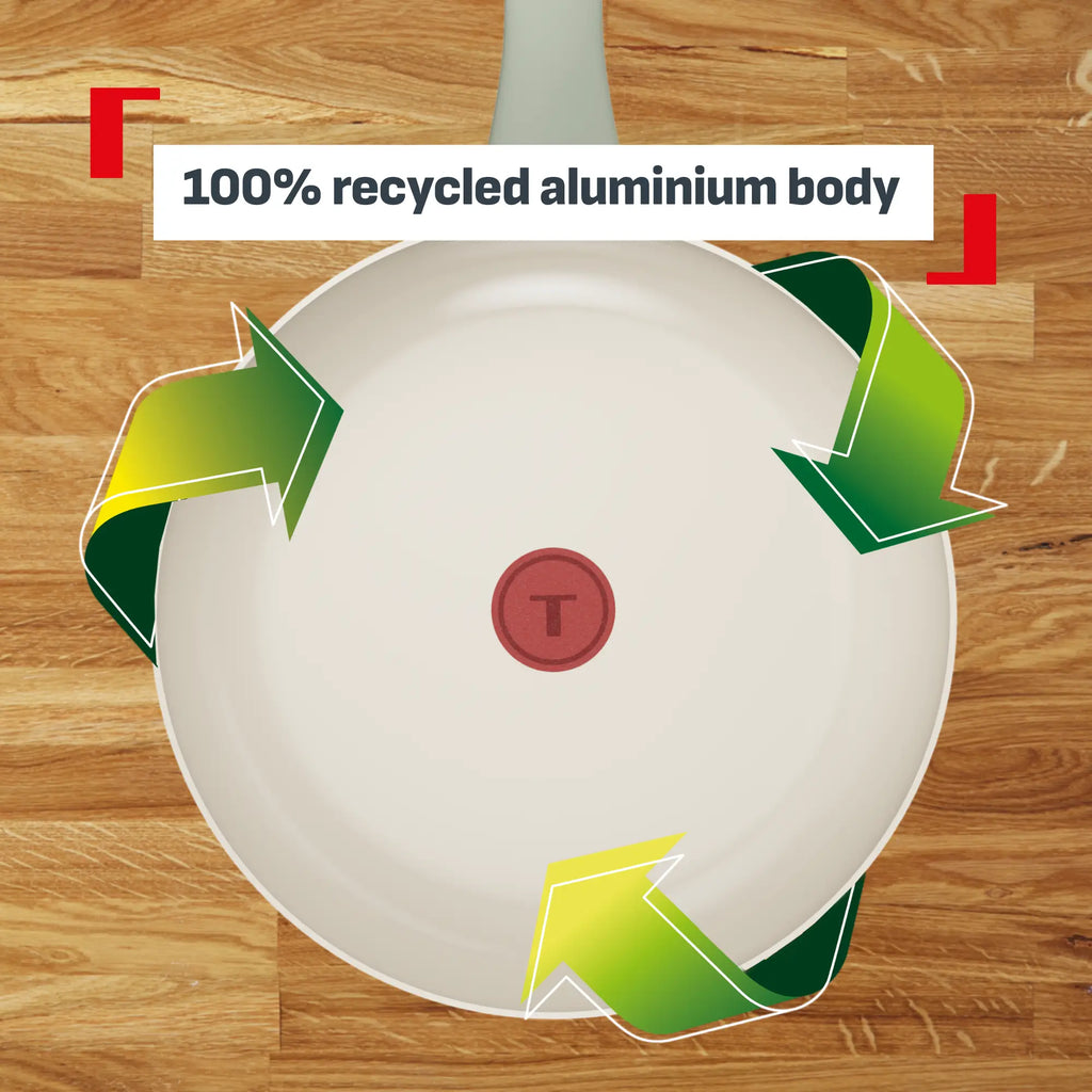 Tefal (Re)cycle Induction Ceramic Green Lichen Non-Stick Wok 28cm