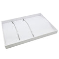 20 Clip White Leatherette Jewelry Bracelet or Necklace Showcase Display Tray