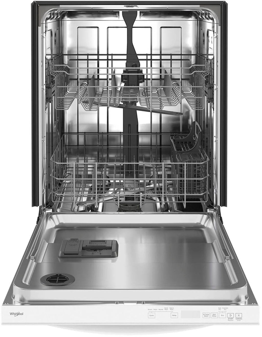 Whirlpool - 24 Top Control Built-In Dishwasher with Stainless Steel Tub, Large Capacity with Tall Top Rack, 50 dBA - White