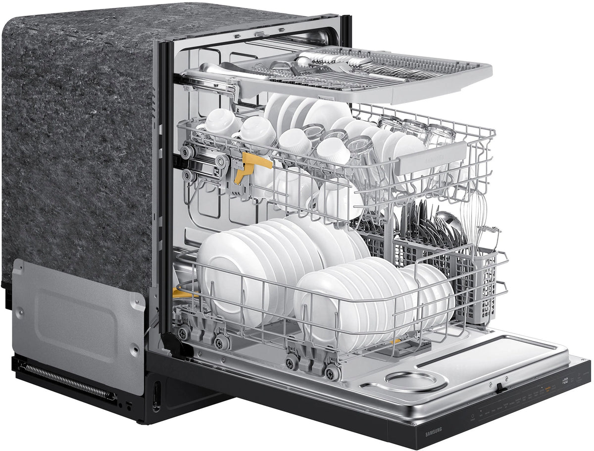 Samsung - Smart 42dBA Dishwasher with StormWash+ and Smart Dry - Black stainless steel