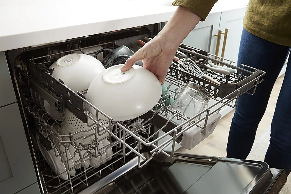 Whirlpool - 24 Top Control Built-In Dishwasher with Stainless Steel Tub, Large Capacity & 3rd Rack, 47 dBA - Black stainless steel
