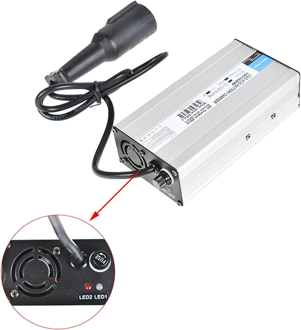 Labwork 48V 6A Battery Charger with 3Pin Plug Replacement for Club Car Ezgo Scooters