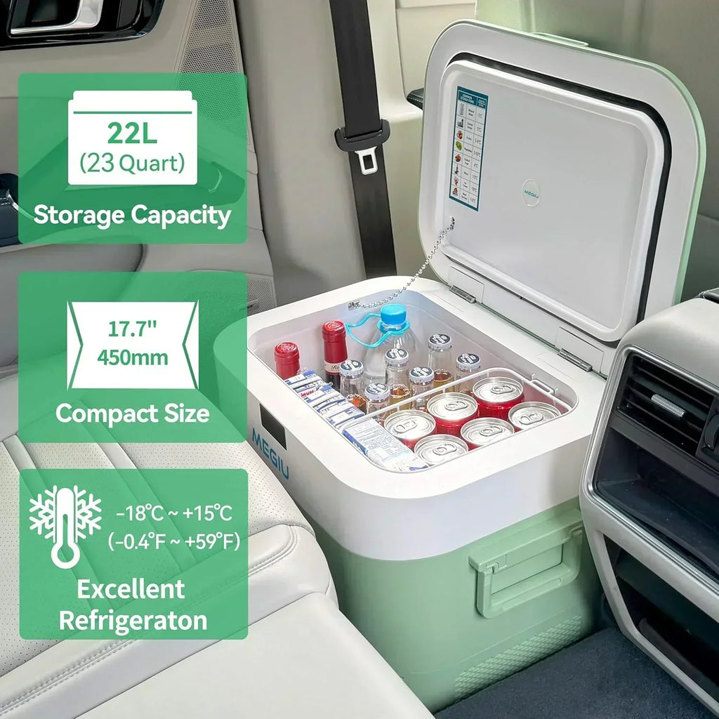 Car Fridge Portable 12 Volt Refrigerator 23 Quart (22 Liter) Freezer Compressor Cooler 12V/24V