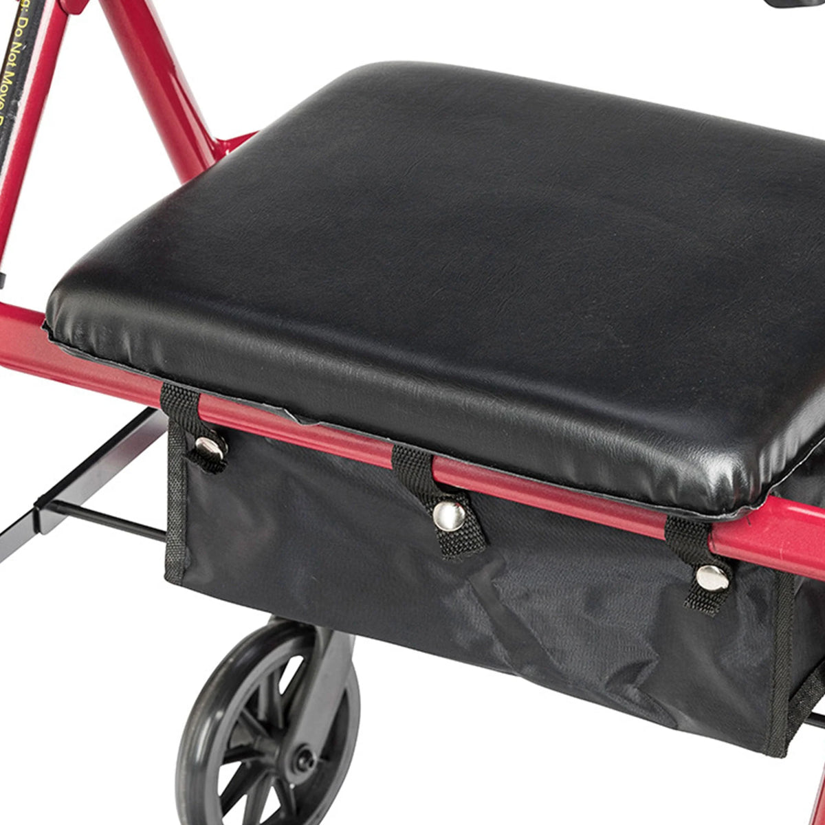 Drive Medical Adjustable Height Aluminum Frame Rollator with 6 Inch Casters, Red💝 Last Day For Clearance