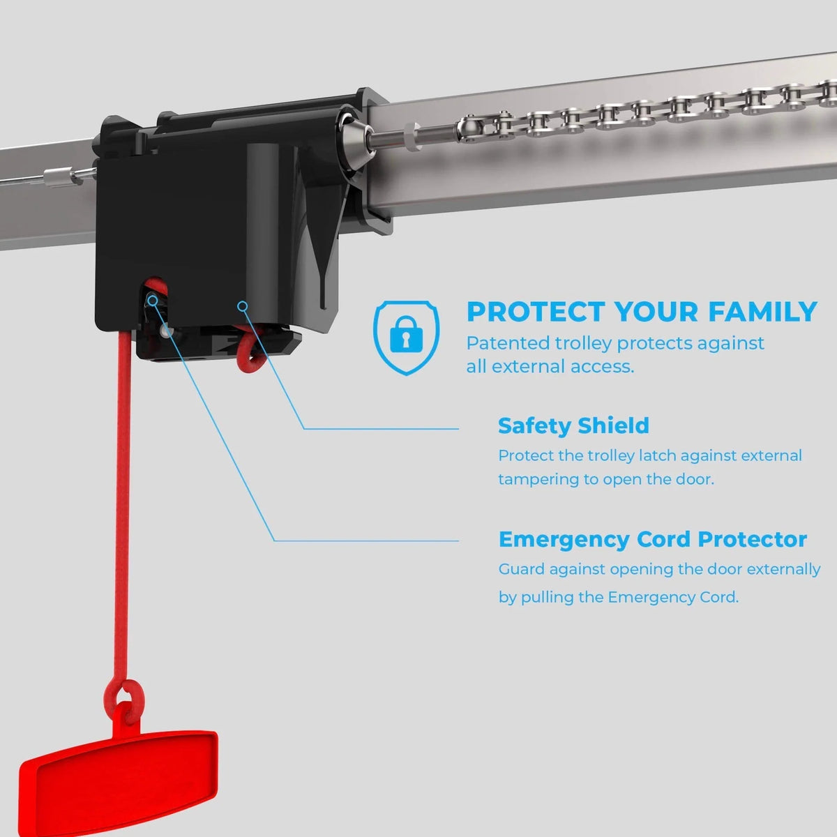 Atoms ATR-1622CK by Skylink 1/2HPF Garage Door Opener with Extremely Quiet DC Motor, Chain Drive and Wireless Keypad
