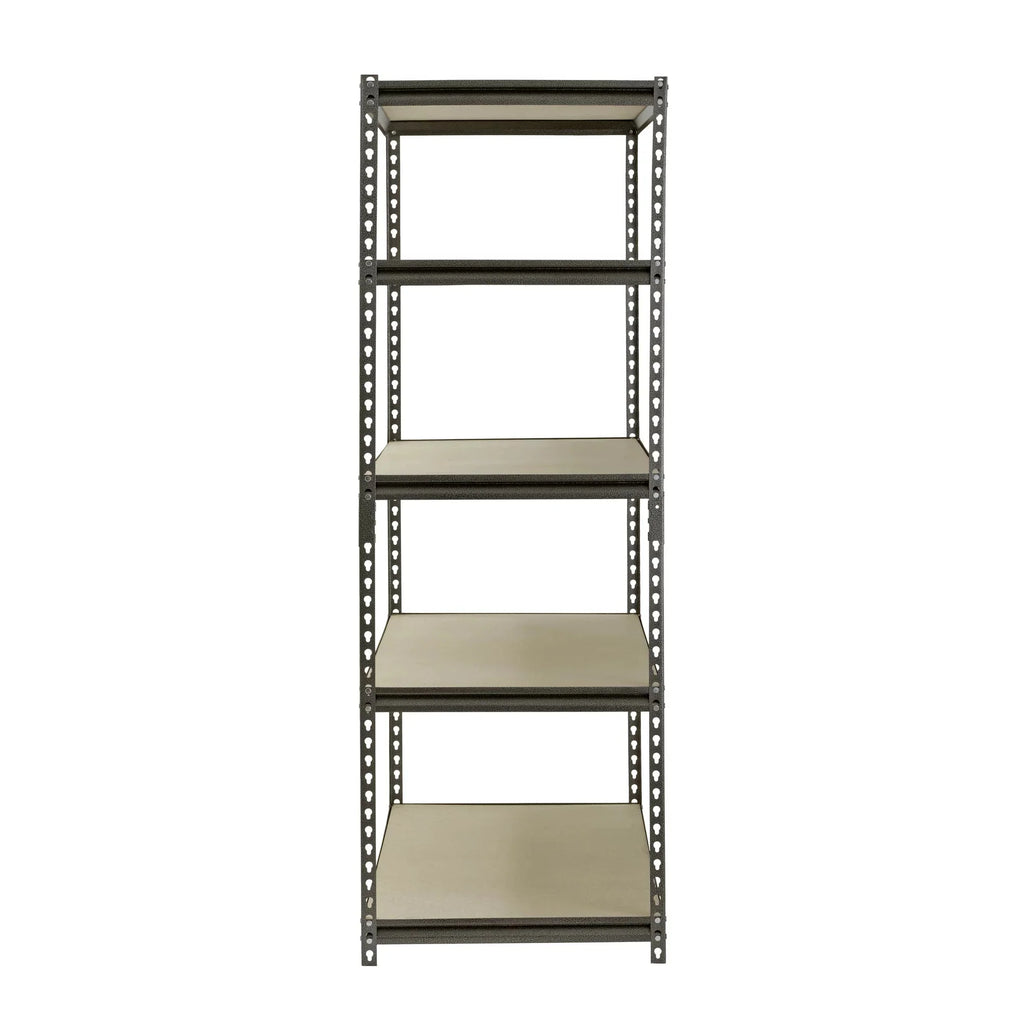 Edsal 48W x 24D x 72H 5-Shelf Steel Freestanding Shelves， Silver-Vein