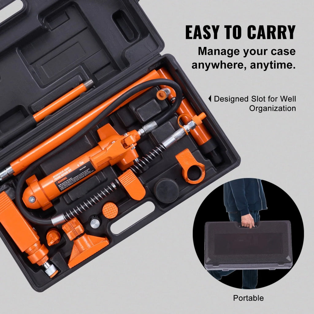 BENTISM 4 Ton Porta Power Kit Hydraulic Jack Air Pump Lift Ram Tool Auto Body Frame Repair Power Kits