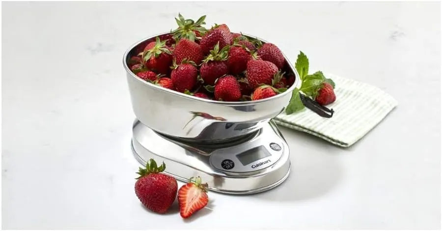 Cuisinart KML-KO3B Precision Chef Bowl Electronic Kitchen Scale, Silver, 2.5 x 7.4 x 9.25