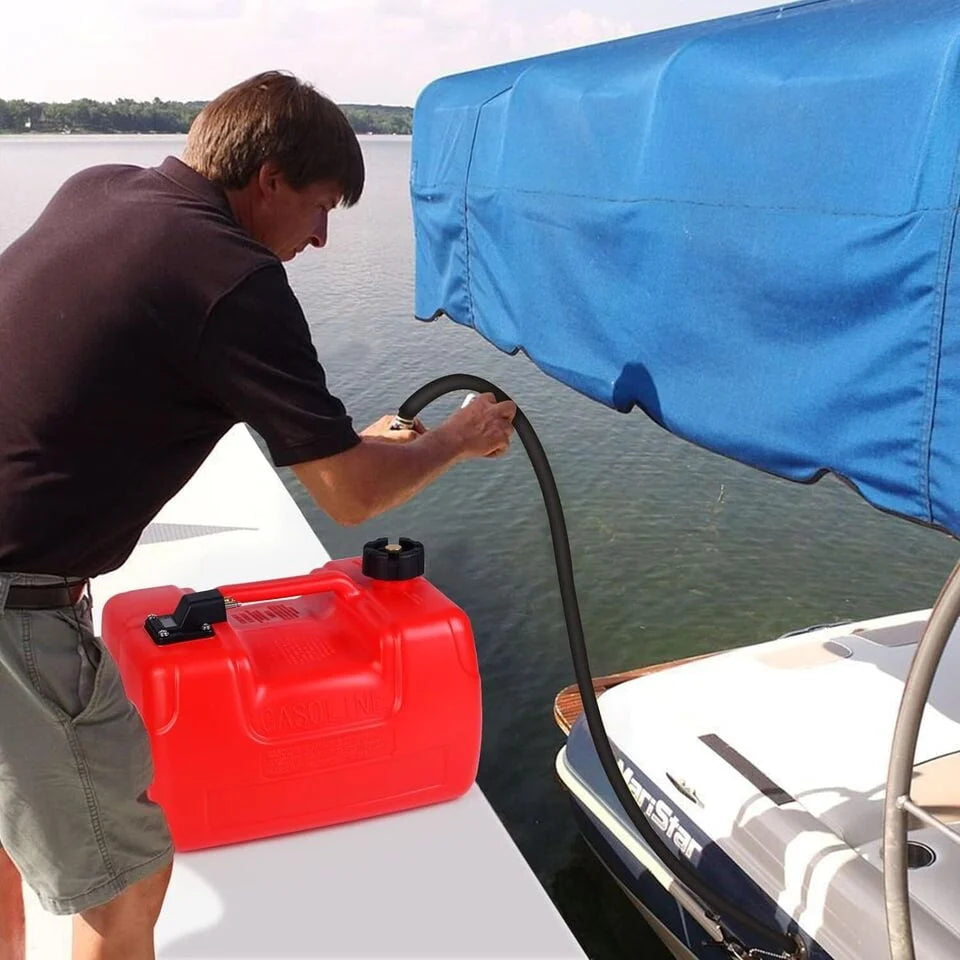 Portable Boat Marine Fuel Tank Outboard Motor w/ Line Hose Connector 3 Gallon 12L