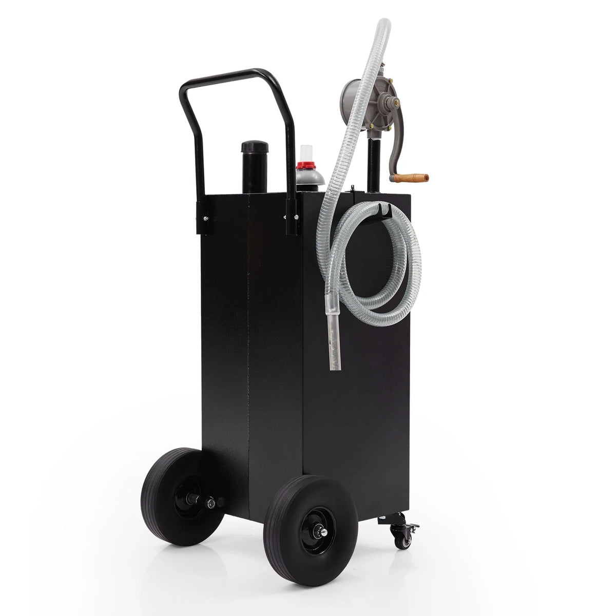 Gas Caddy, 35 Gallon Fuel Transfer Tanks with Casters & Wheels Portable Fuel Storage Tank for Cars, Boats, Lawn Mowers