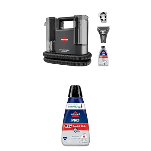 Bissell Multi-Purpose Portable Carpet and Upholstery Cleaner, 1400B, Green with Bissell 74R7 Pet Stain & Odor Portable Machine Formula, 32-Ounce, Fl Oz