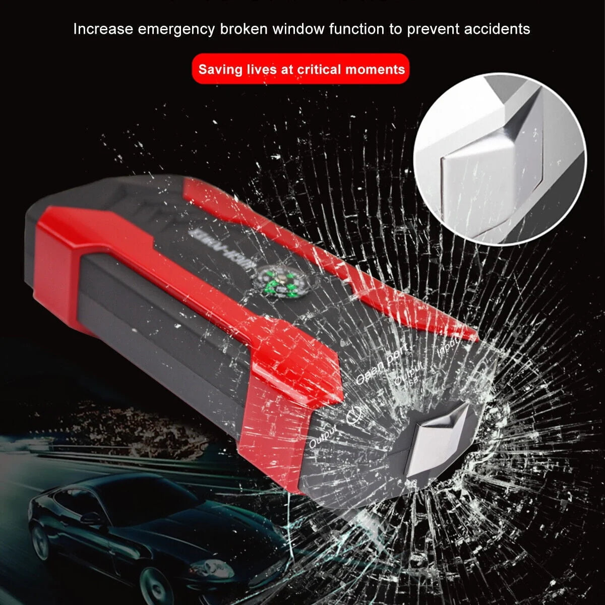 DFITO 28000mAh 12V UltraSafe Portable Jump Starter with LED Display for up to 6L Gas and 3L Diesel Engines