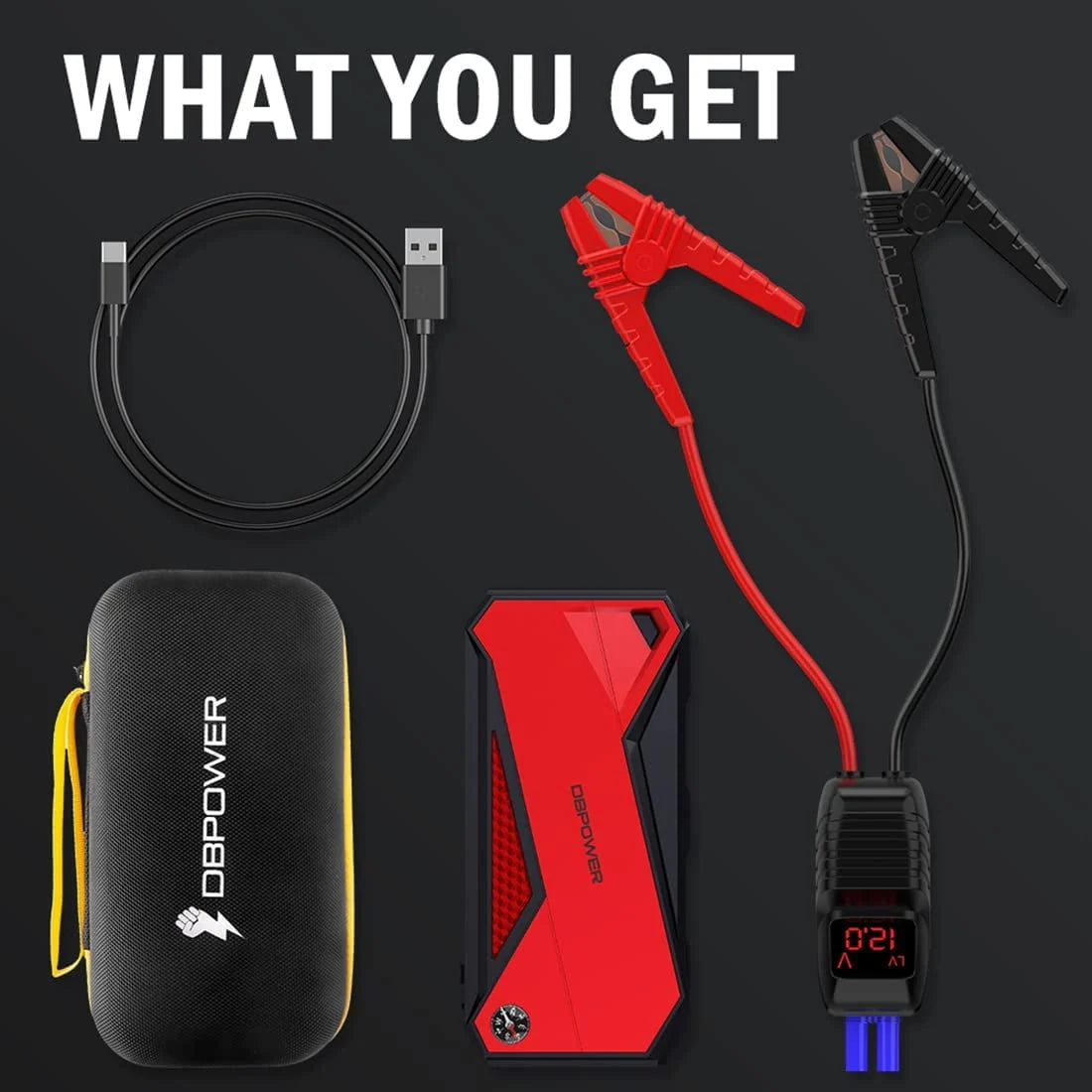 DBPOWER 800A Peak 18000mAh Portable Car Jump Starter Portable Battery Booster