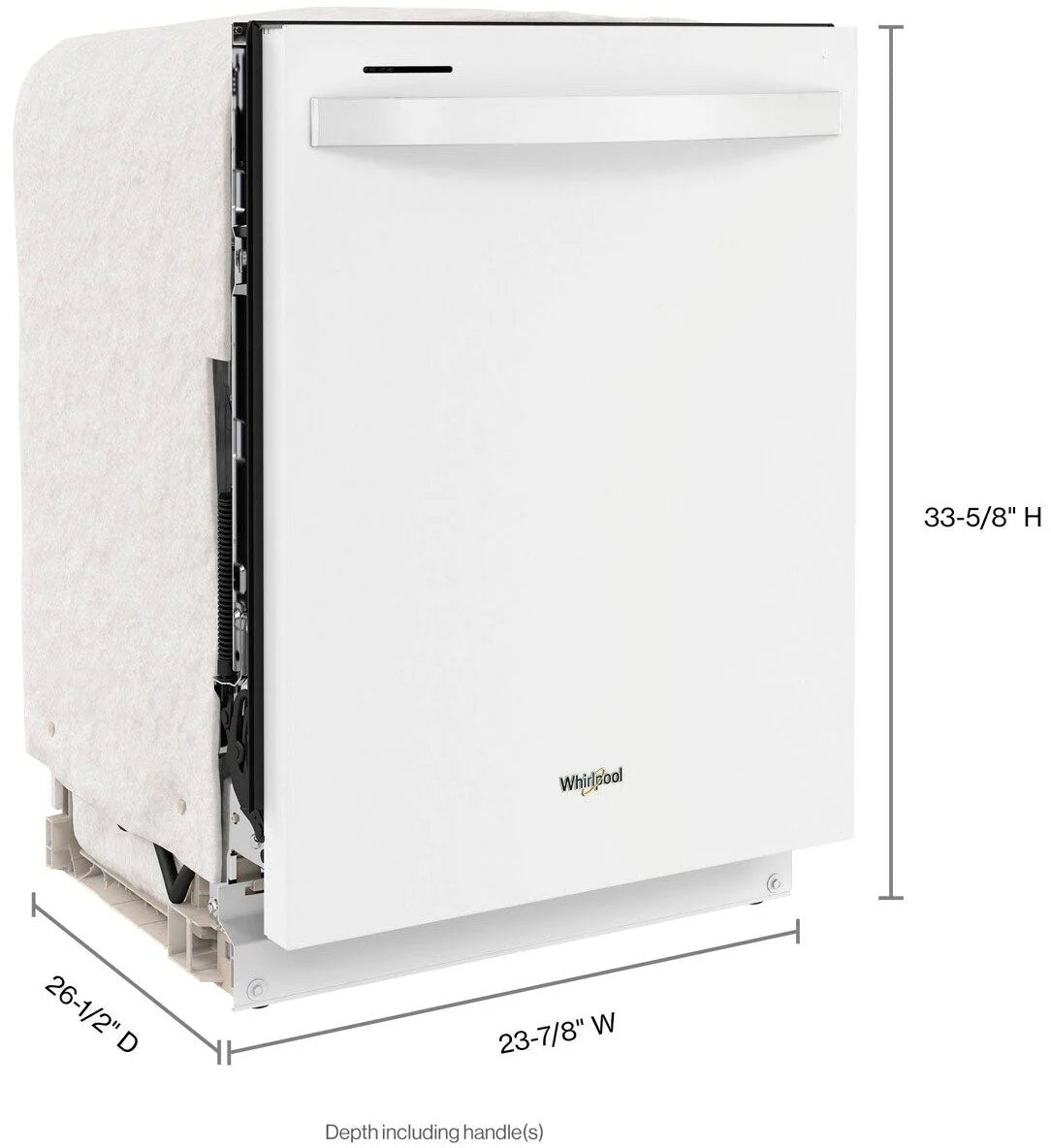 Whirlpool - 24 Top Control Built-In Dishwasher with Stainless Steel Tub, Large Capacity with Tall Top Rack, 50 dBA - White