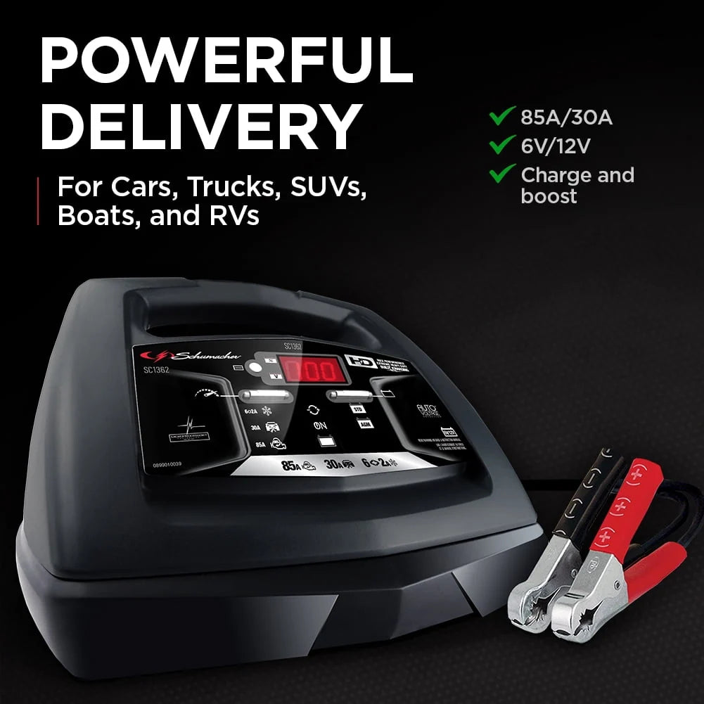 Schumacher Fully Automatic Battery Charger- 85 Amp/30 Amp, 6V/12V