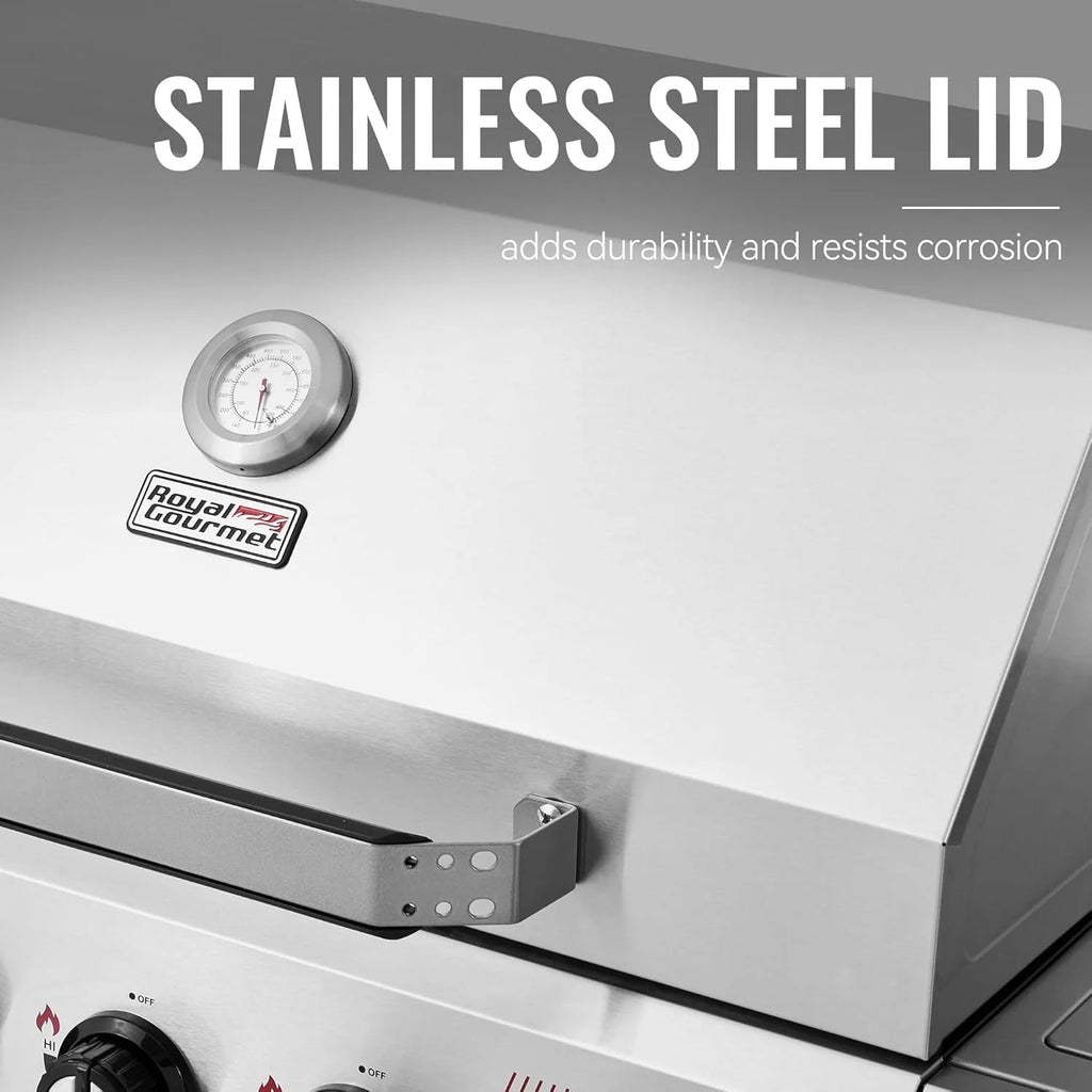 Royal Gourmet GA5401T 5-Burner BBQ Liquid Propane Gas Grill Stainless Steel 61000 BTU Output