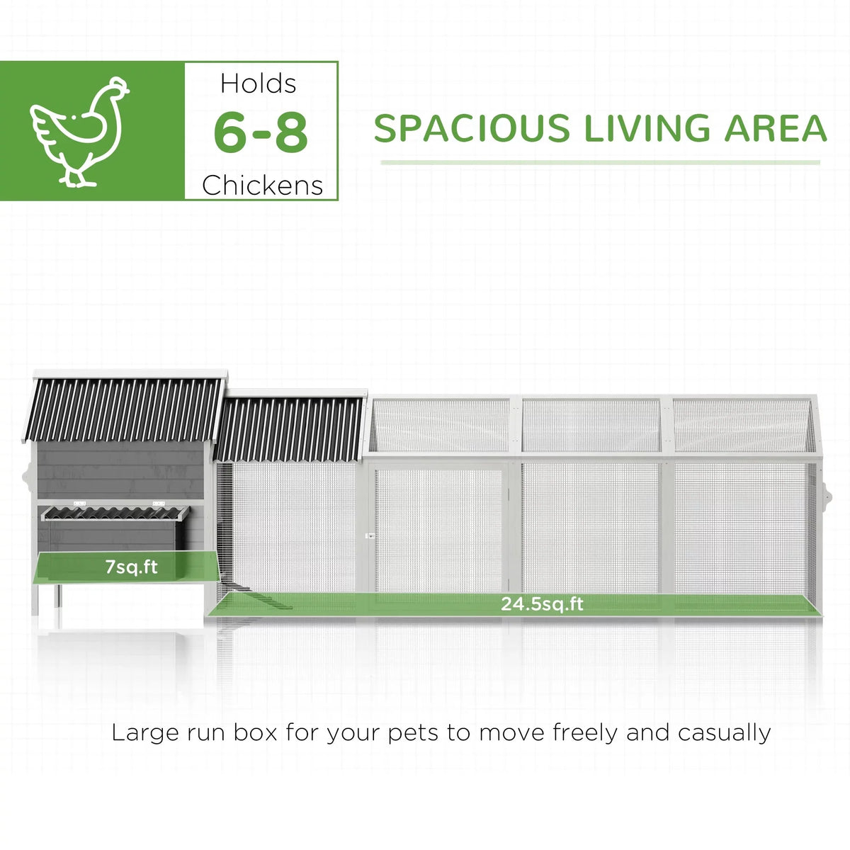 PawHut 162 Large Chicken Coop for 6-8 Chickens, Chicken House