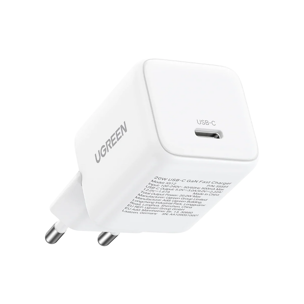 UGREEN Charger USB-C GaN Fast 20W EU White