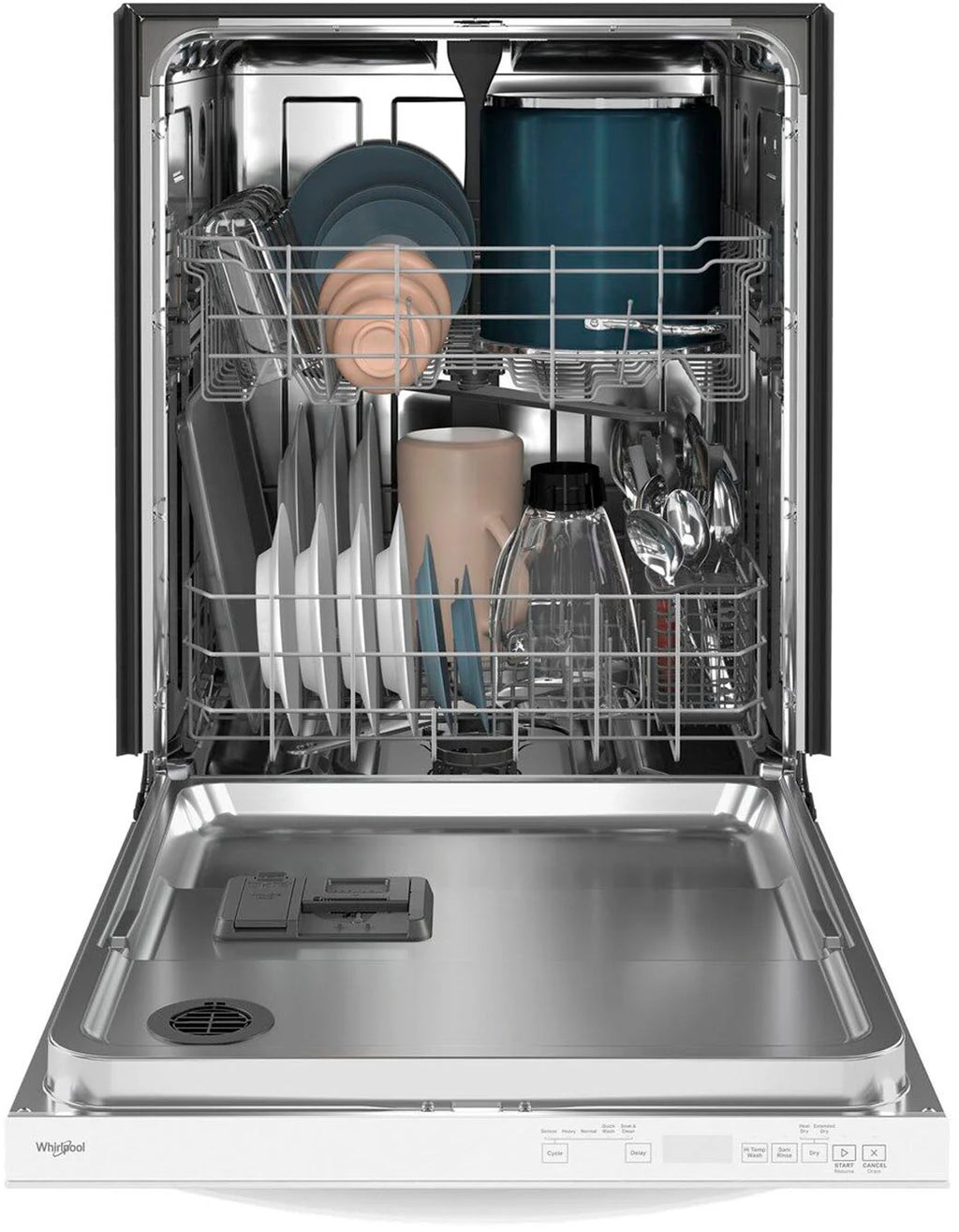 Whirlpool - 24 Top Control Built-In Dishwasher with Stainless Steel Tub, Large Capacity with Tall Top Rack, 50 dBA - White