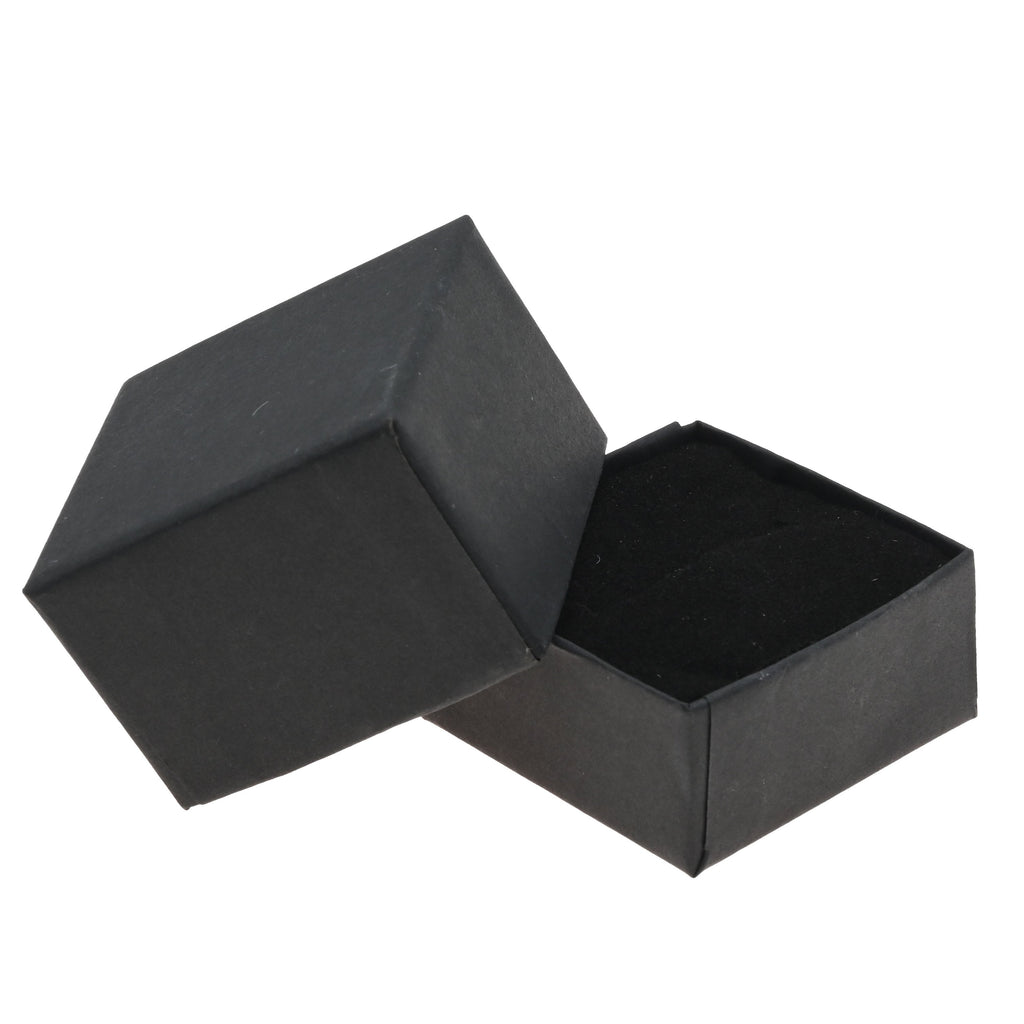 Matte Black Paper Jewelry Ring Gift Packaging Boxes With Foam Insert