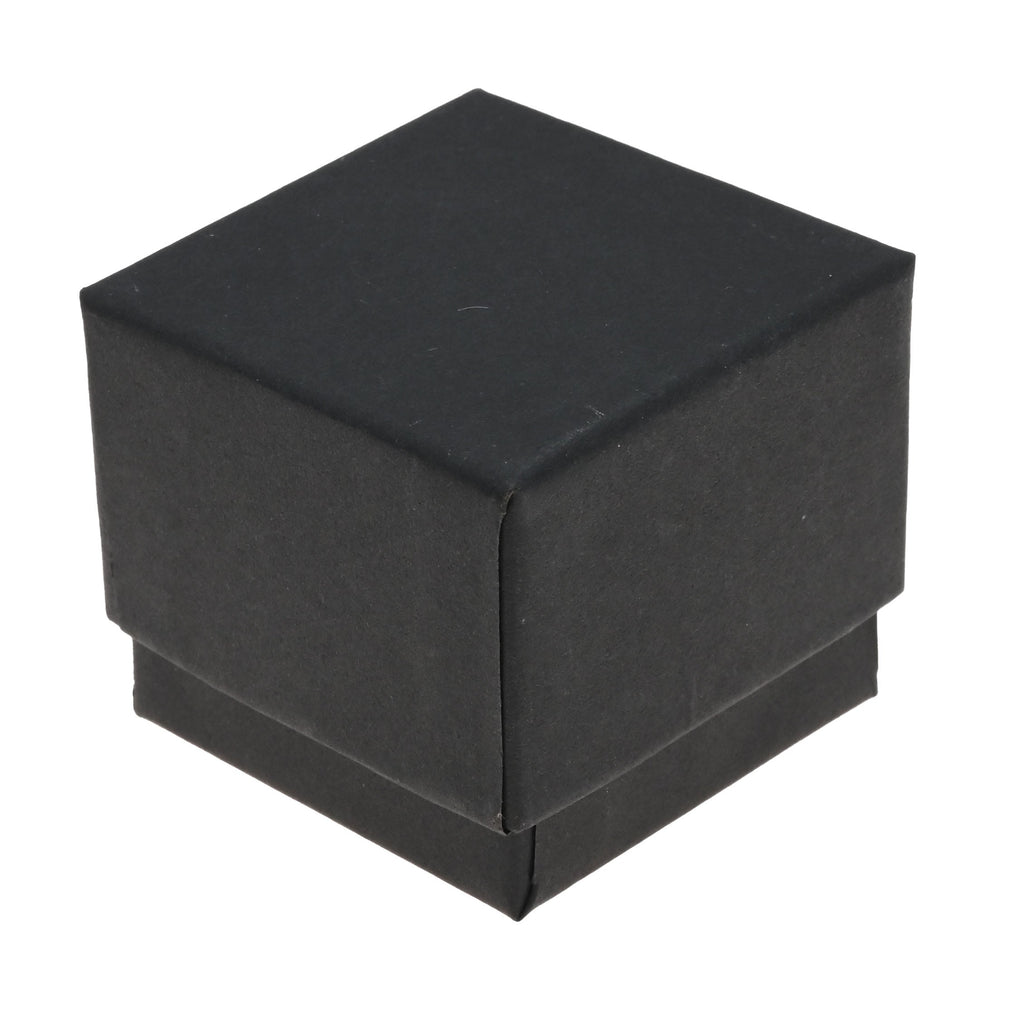 Matte Black Paper Jewelry Ring Gift Packaging Boxes With Foam Insert