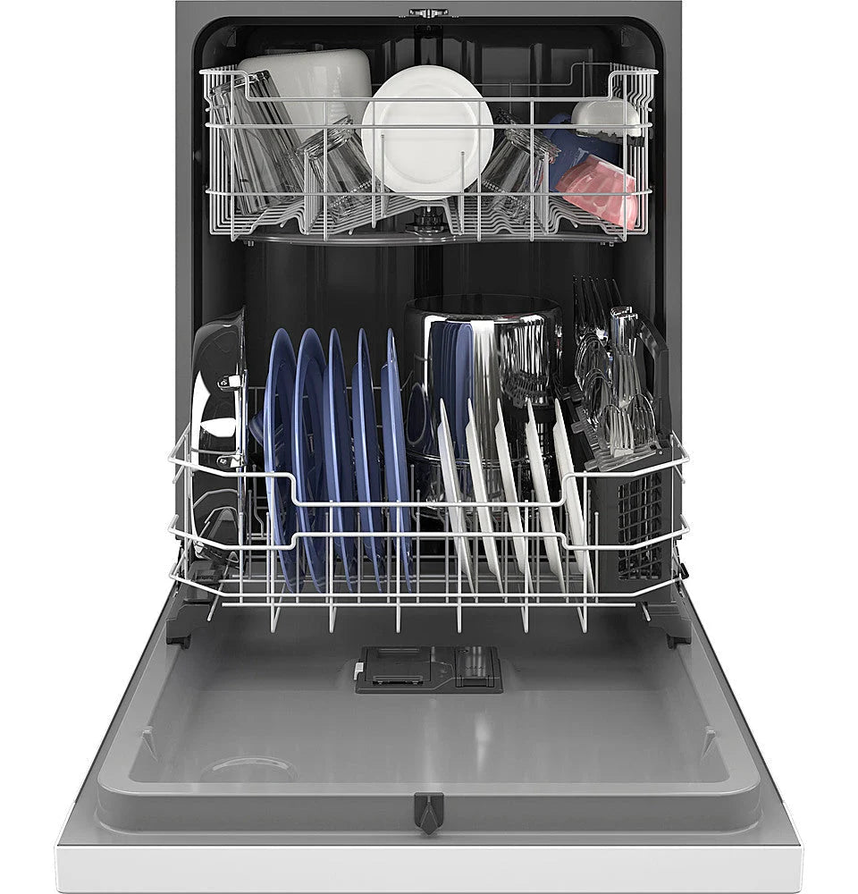 GE - Front Control Built-In Dishwasher, 52 dBA - White