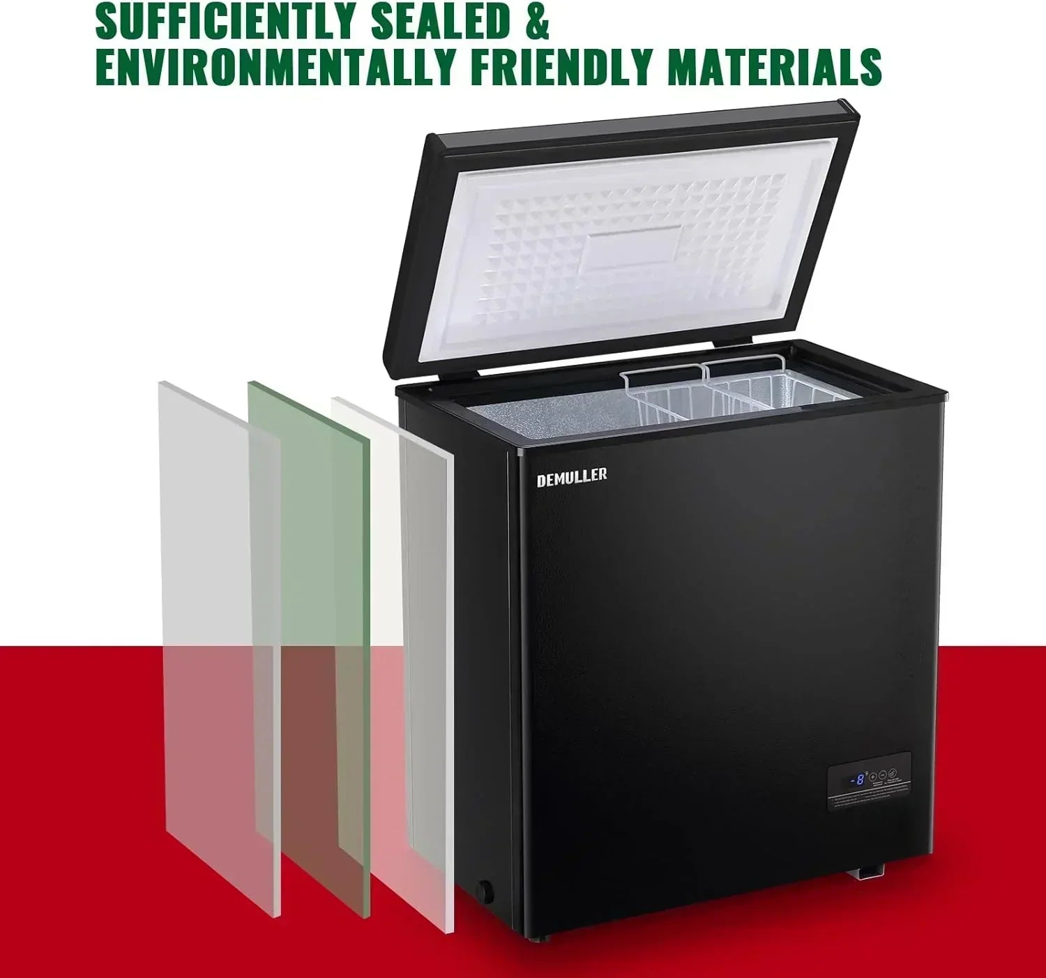 Chest Freezer 5.0Cubic Feet Deep Freezer Freestanding Freezers 2 Removable Stainless Steel Basket