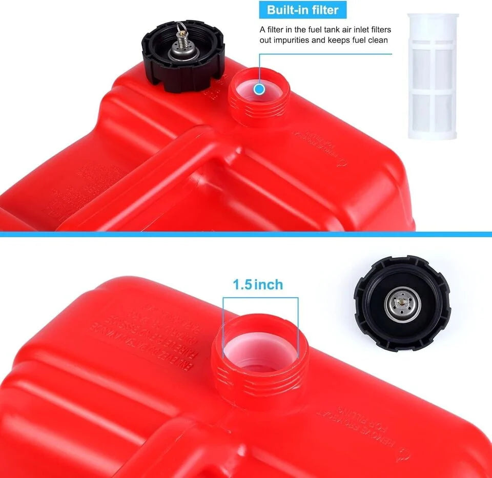 Portable Boat Marine Fuel Tank Outboard Motor w/ Line Hose Connector 3 Gallon 12L