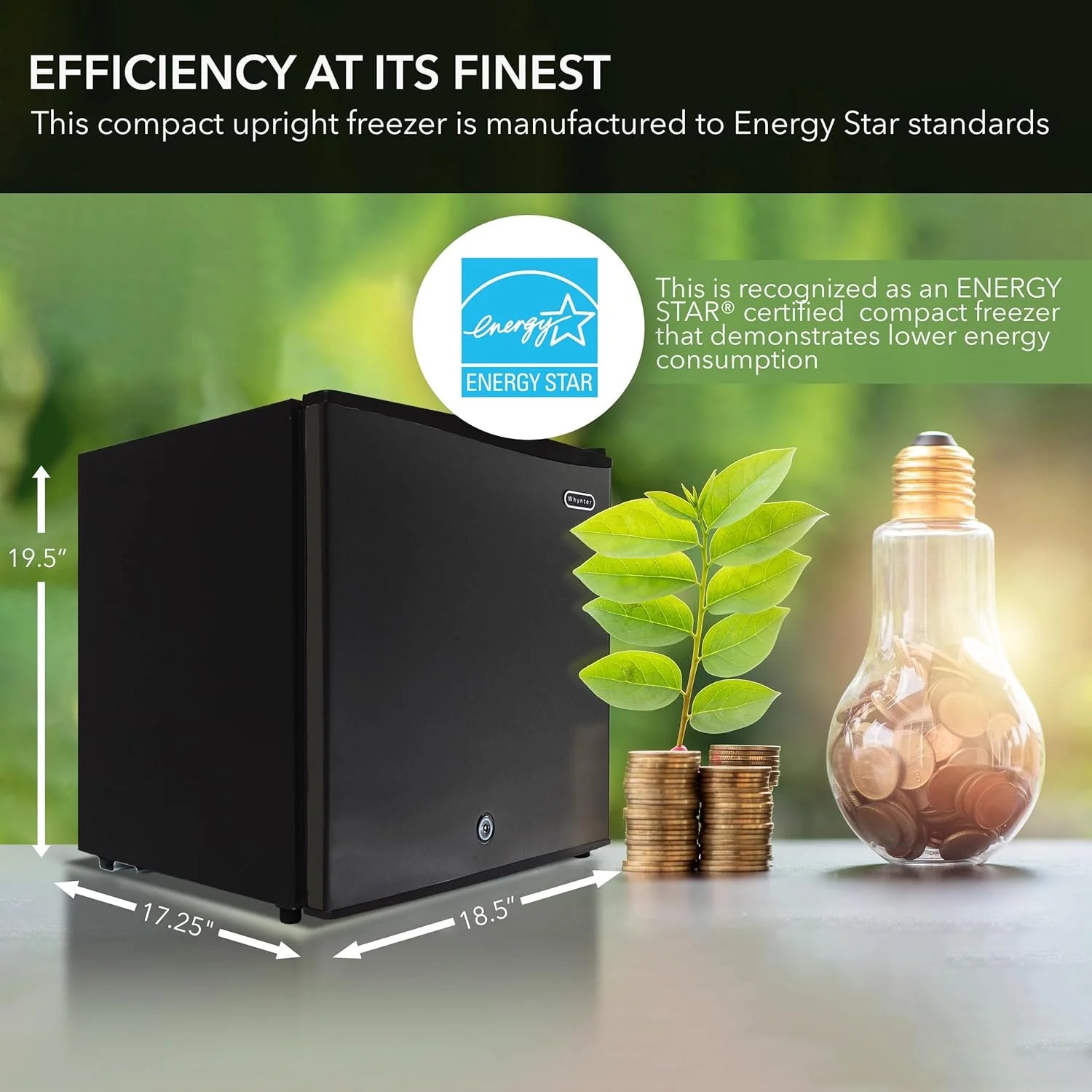 Whynter CUF-112SS Mini, Energy Star Rated Small Upright Freezer with Lock, Stainless Steel -1.1 Cubic Feet