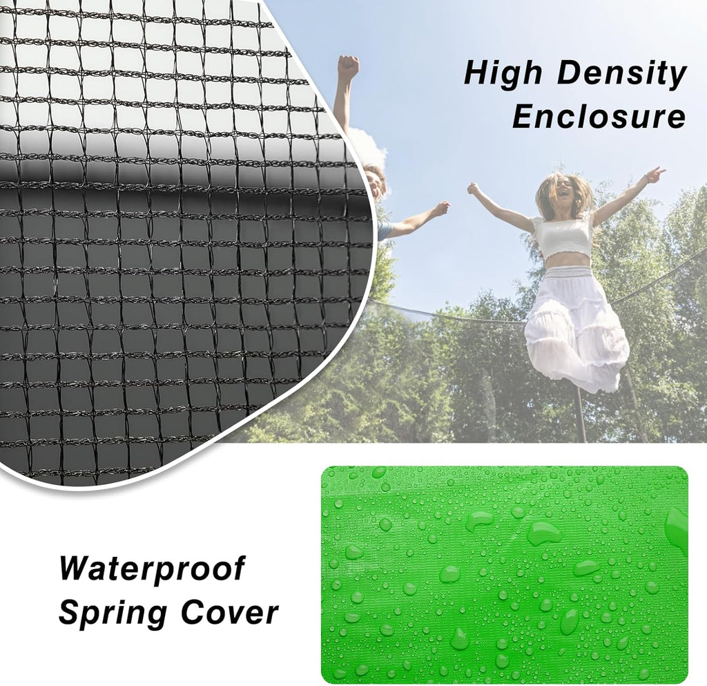 AOTOB 8FT 10FT 12FT 14 FT 15FT Trampoline with Safety Enclosure Net Outdoor Trampoline