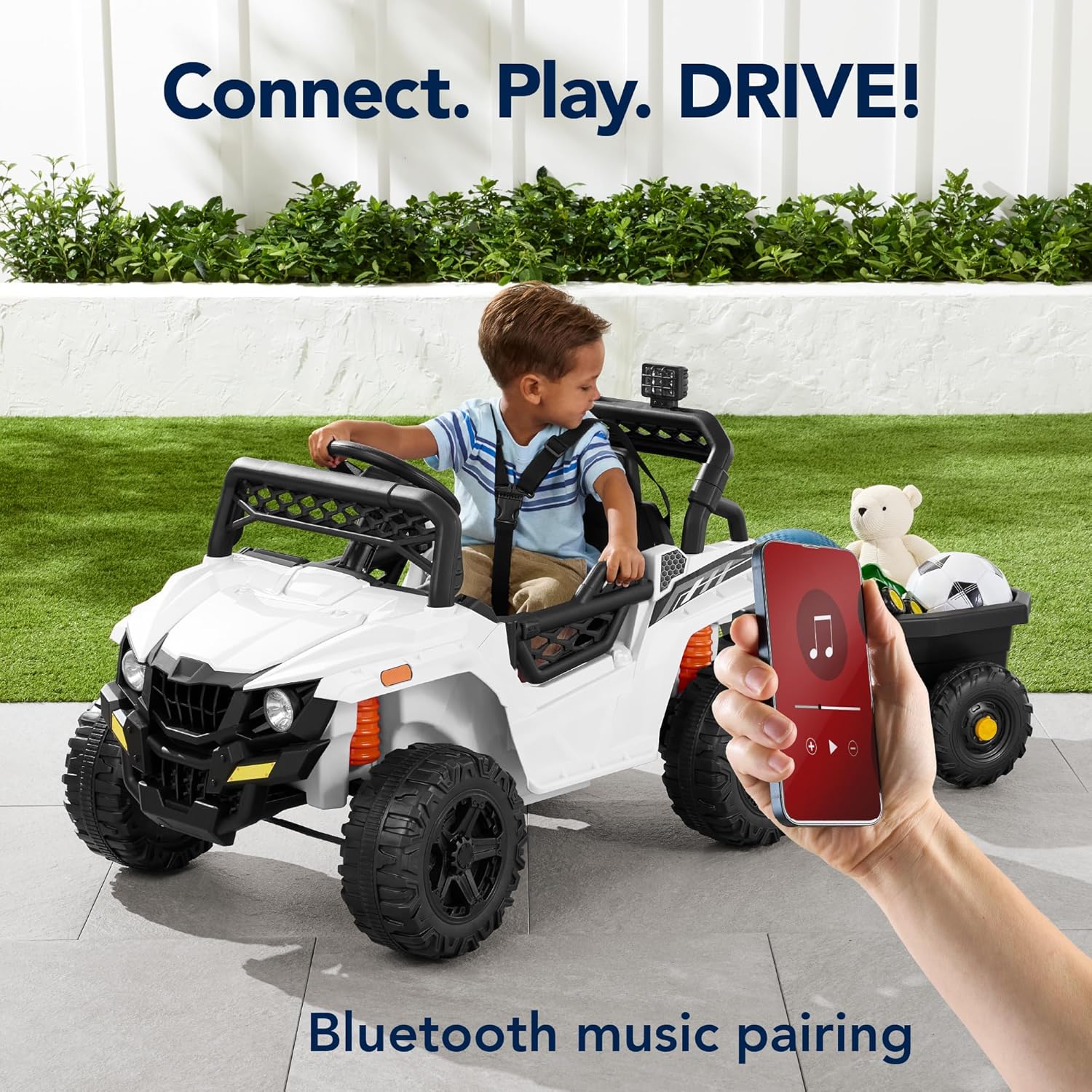 Children's black UTV electric children's car