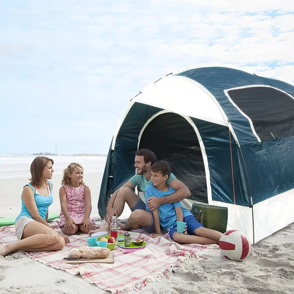 Tent Attachment for Camping -Up to 6-8 Person Sleeping Capacity, Car Tent Includes Rainfly and Storage Bag,Universal Fit, 8' W x 8' L x 7.2' H,Suitable Camping Traveling Family Outdoor Activities