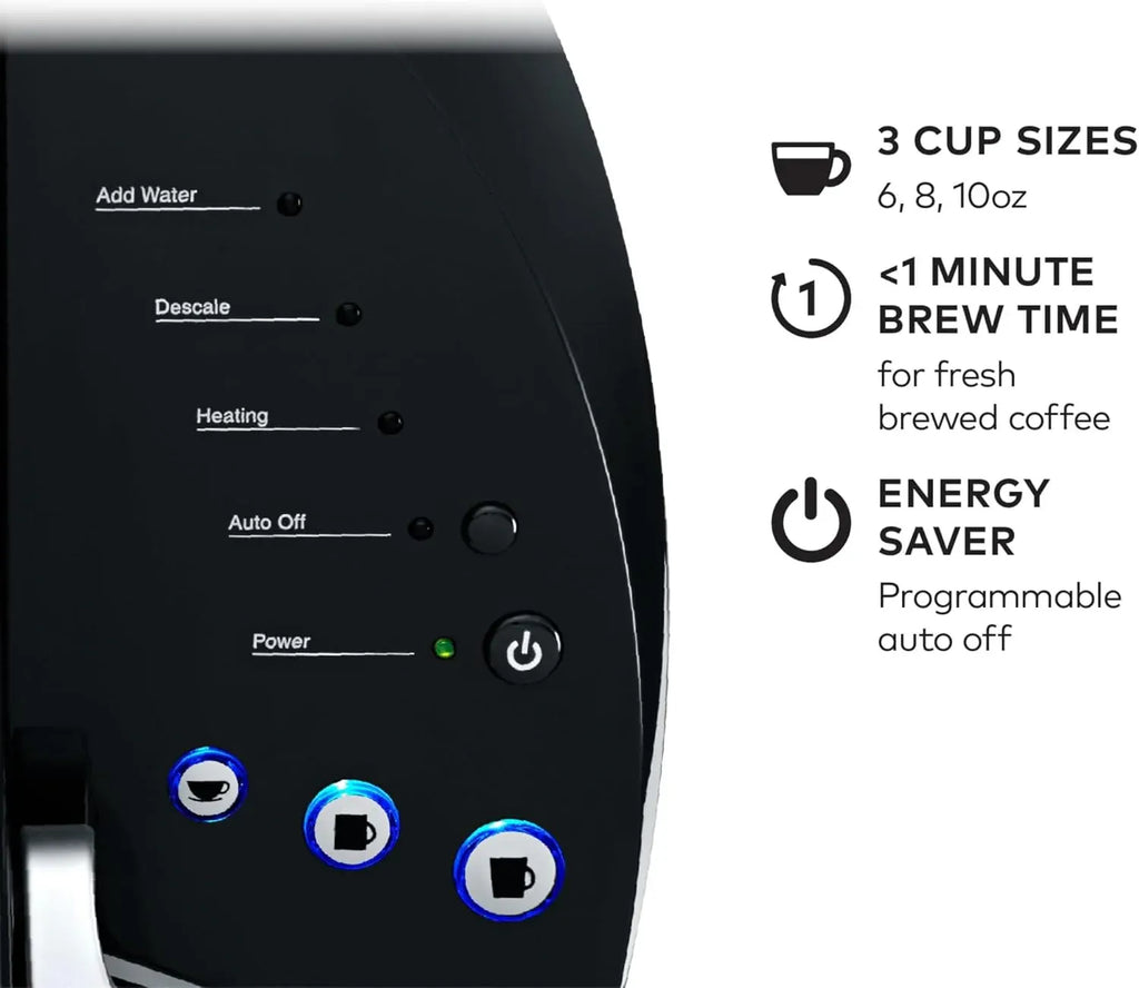 Keurig K-Classic Single Serve K-Cup Pod Coffee Maker, with 3 Brew Sizes, 48oz Removable Reservoir, Black