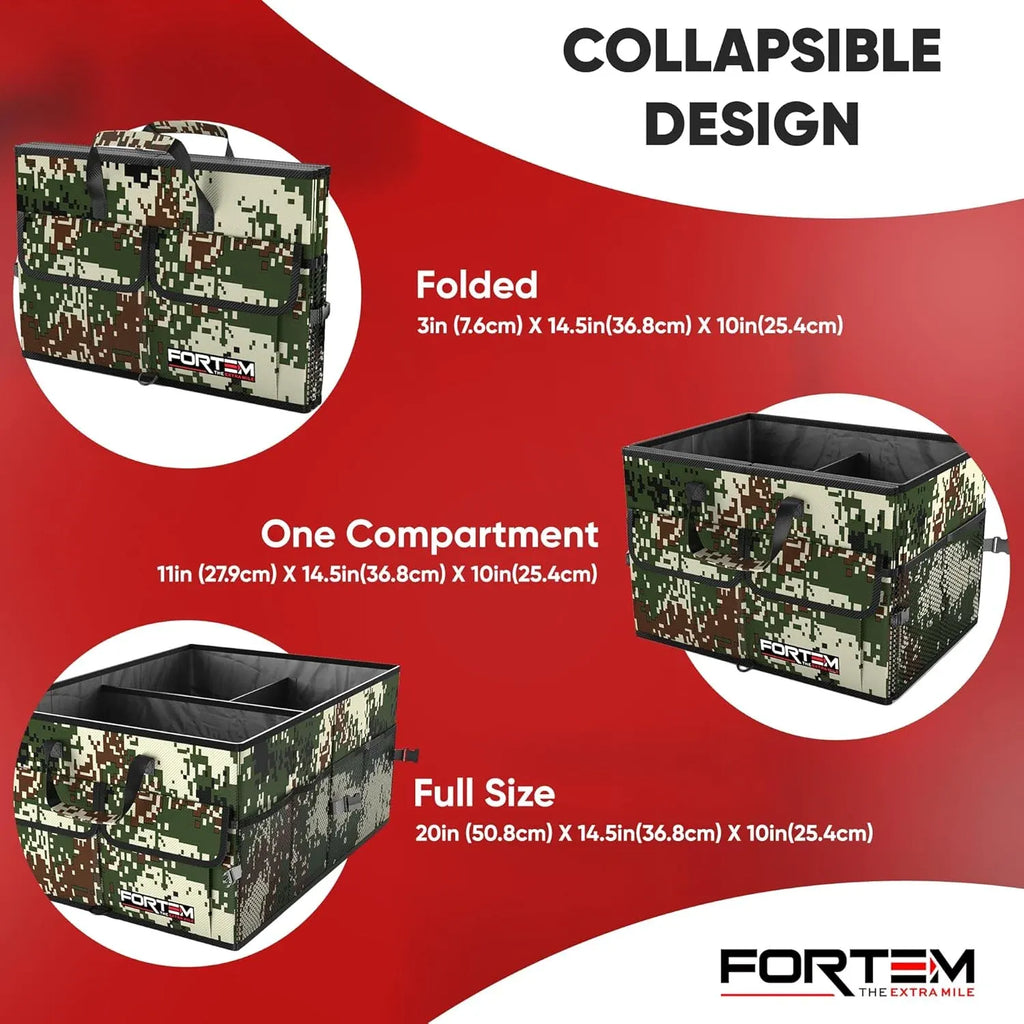Car Trunk Organizer, Collapsible Multi Compartment SUV Organizer, Foldable Storage for Car Accessories for Women Men, 600D Oxford, Non Slip Bottom, Securing Straps, Soft Cover (65L)